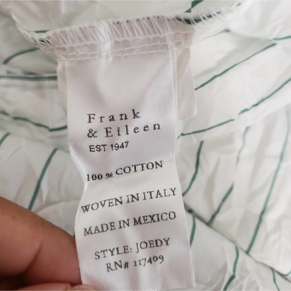 New Frank & Eileen Joedy Signature Crinkle Striped Shirt Size Xs Oversized - Picture 3 of 4